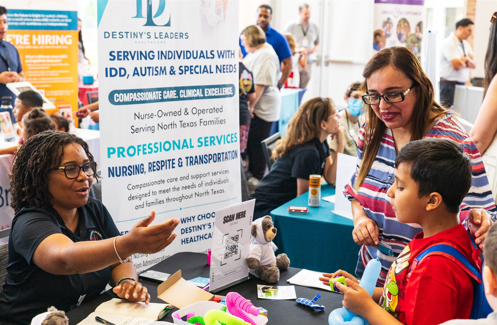 Providers meeting families at a CHILL ACT expo